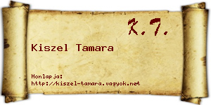 Kiszel Tamara névjegykártya